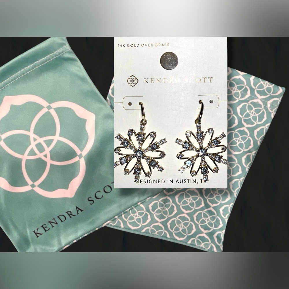 Kendra Scott Gold and Silver Snowflake Earrings